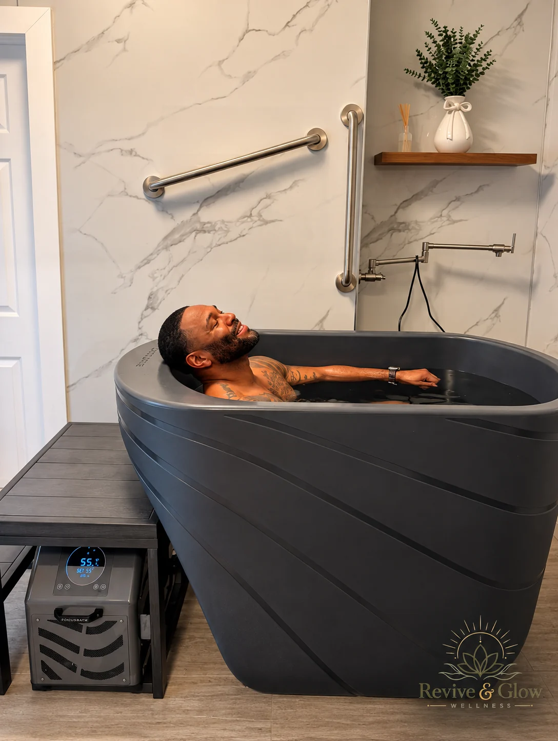 A closer look at the cold plunge tub