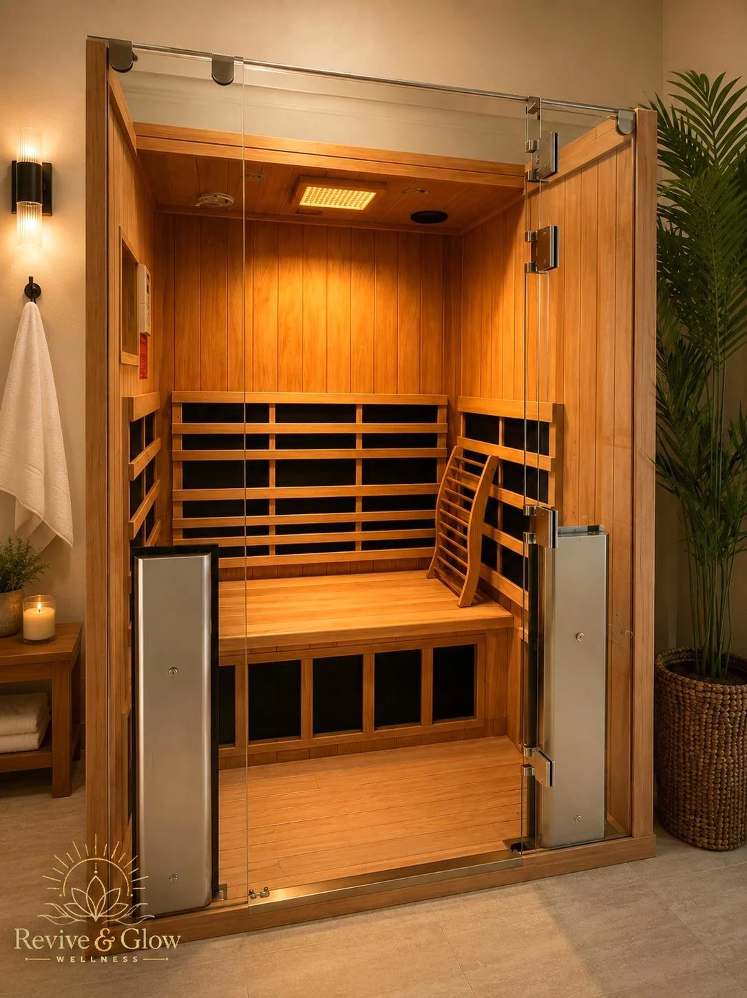 The wooden sauna cabin